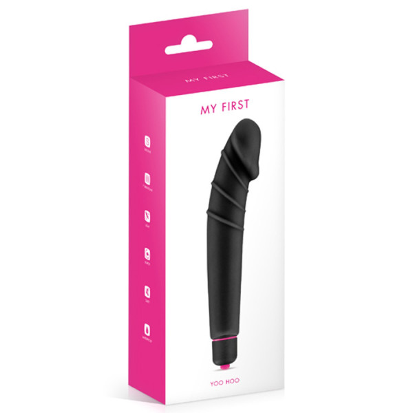 Vibromasseur noir 7 vitesses forme réaliste waterproof 
